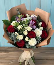 Букет цветов из:  Розы и Альстромерии в Курчанской