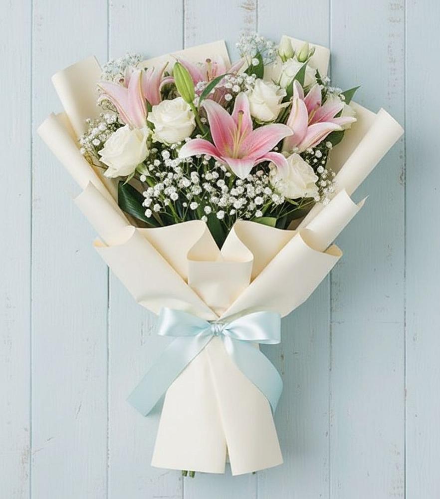 Букет цветов из: Лилии в Курчанской