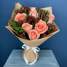 Букет цветов из:  Розы и Альстромерии в Курчанской