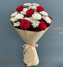 Букет цветов из:  Розы и Хризантемы в Курчанской