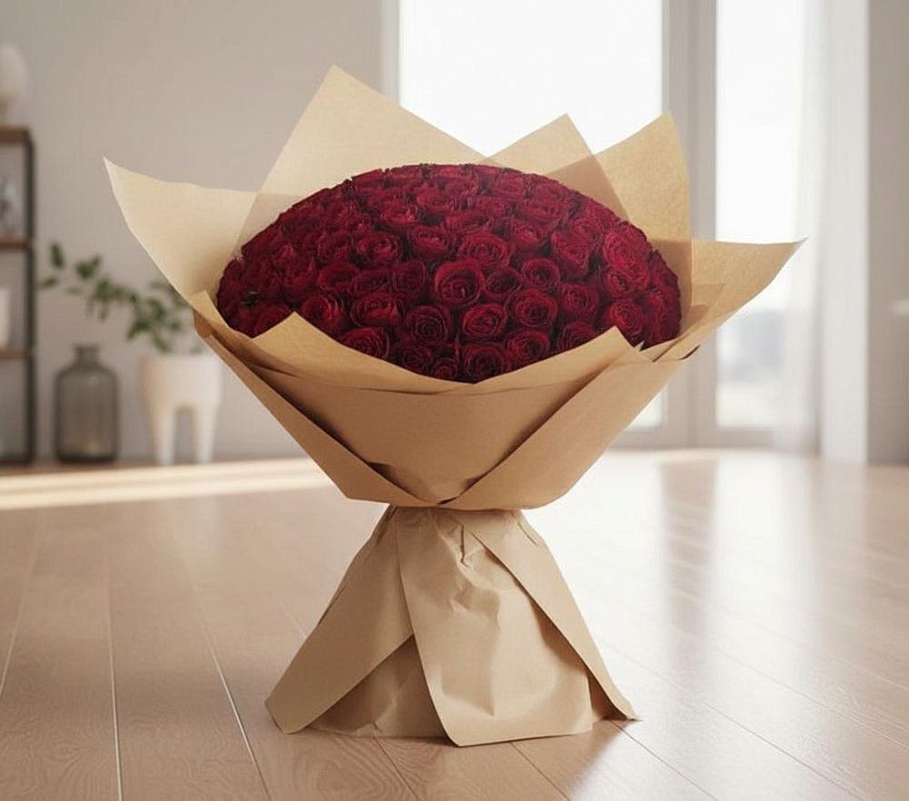 Букет 101 Красная роза в Курчанской