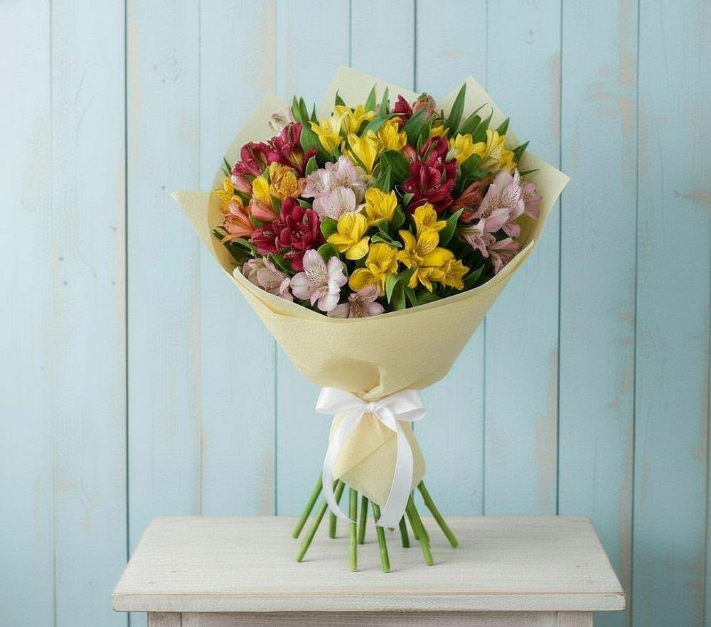 Букет цветов из: Альстромерии в Курчанской