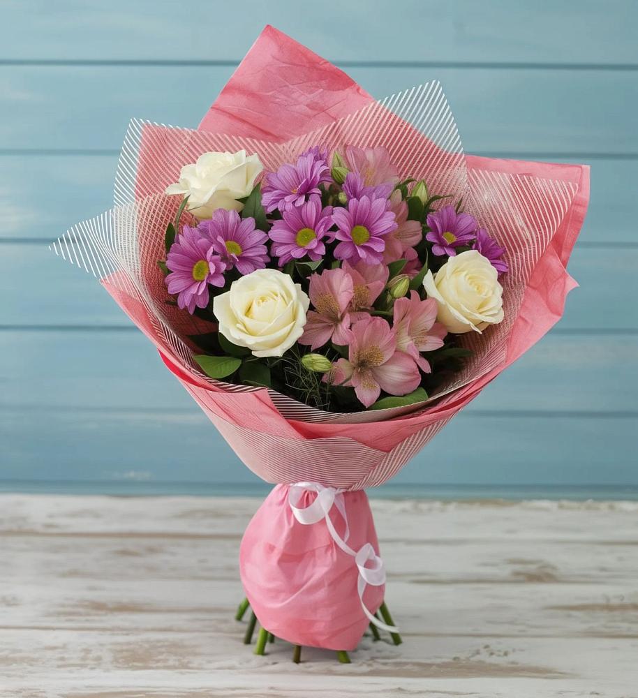 Букет цветов из: Герберы в Курчанской