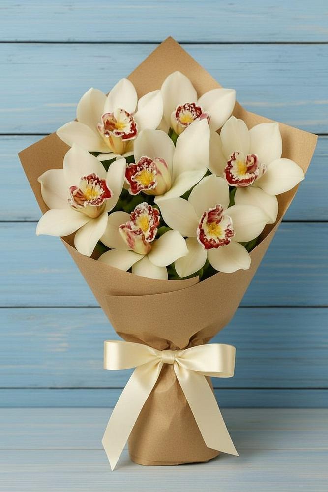 Букет цветов из: Орхидеи и Розы в Курчанской